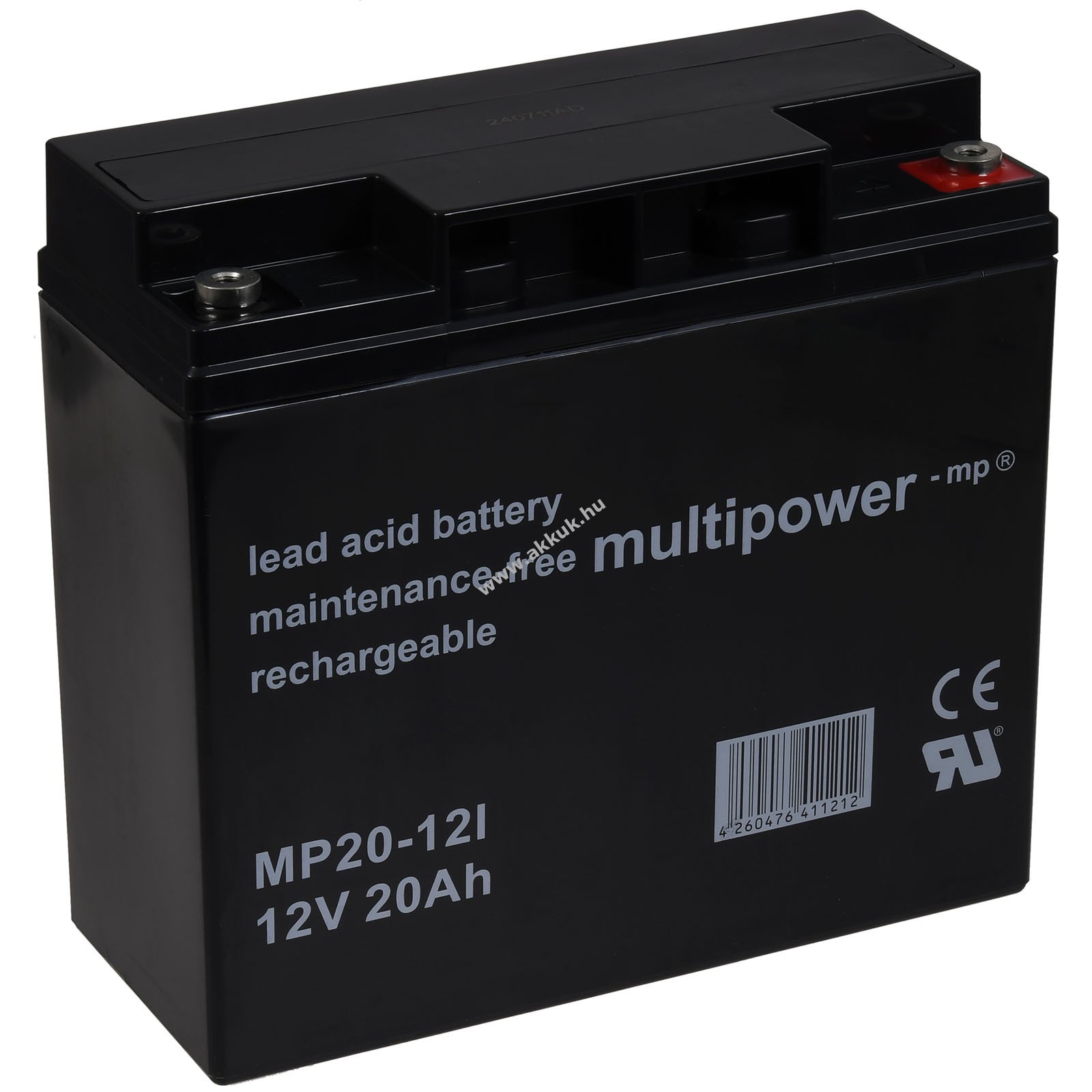Multipower helyettesítő akku YUASA NP18-12 20Ah (helyettesíti 12V 18Ah)