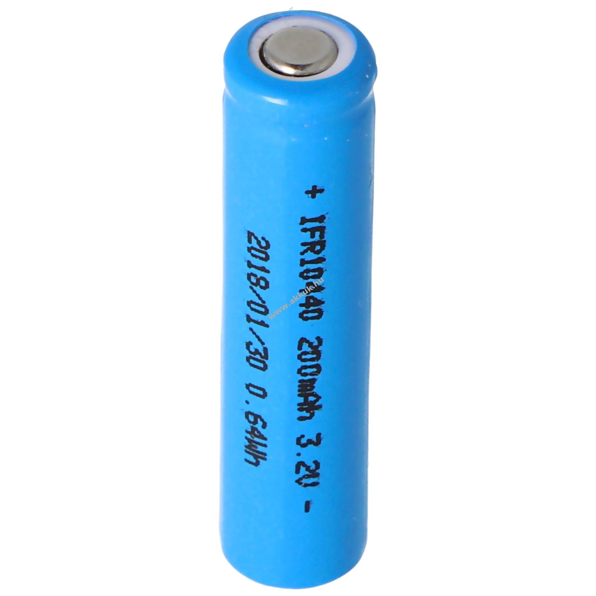 IFR 10440/AAA akkucella LiFePo4. 3.2V. 200mAh kizárólag szakembereknek, védelmi elektronika nélkül