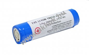 Eve akku cella ARB-L2 VC5A 18650 2600 mAh áramköri védelemmel (PCB) zseblámpa, elemlámpa, fejlámpa