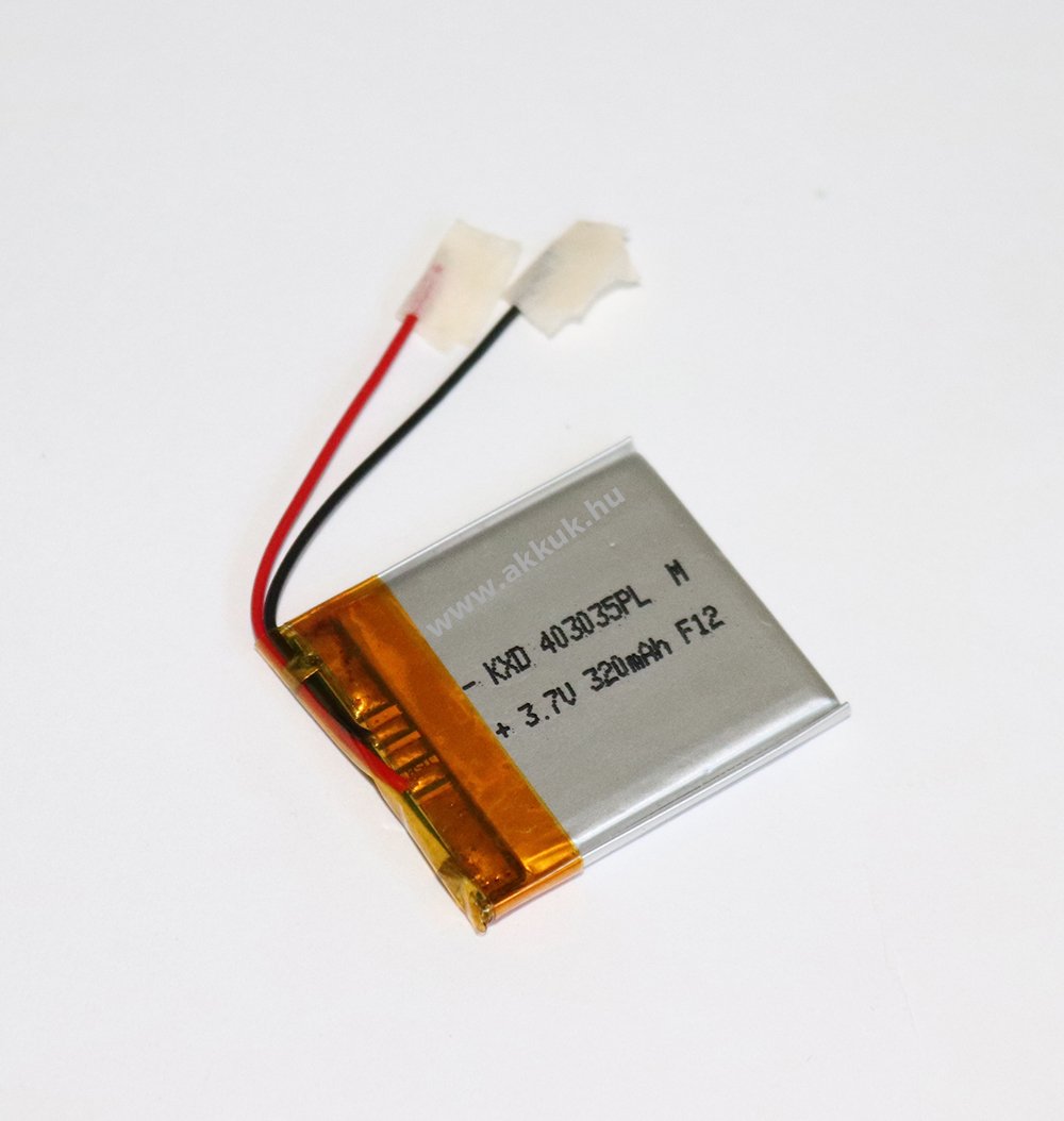 Li-Po akku 3,7V 320mAh 403035 vezetékes, beszerelhetõ