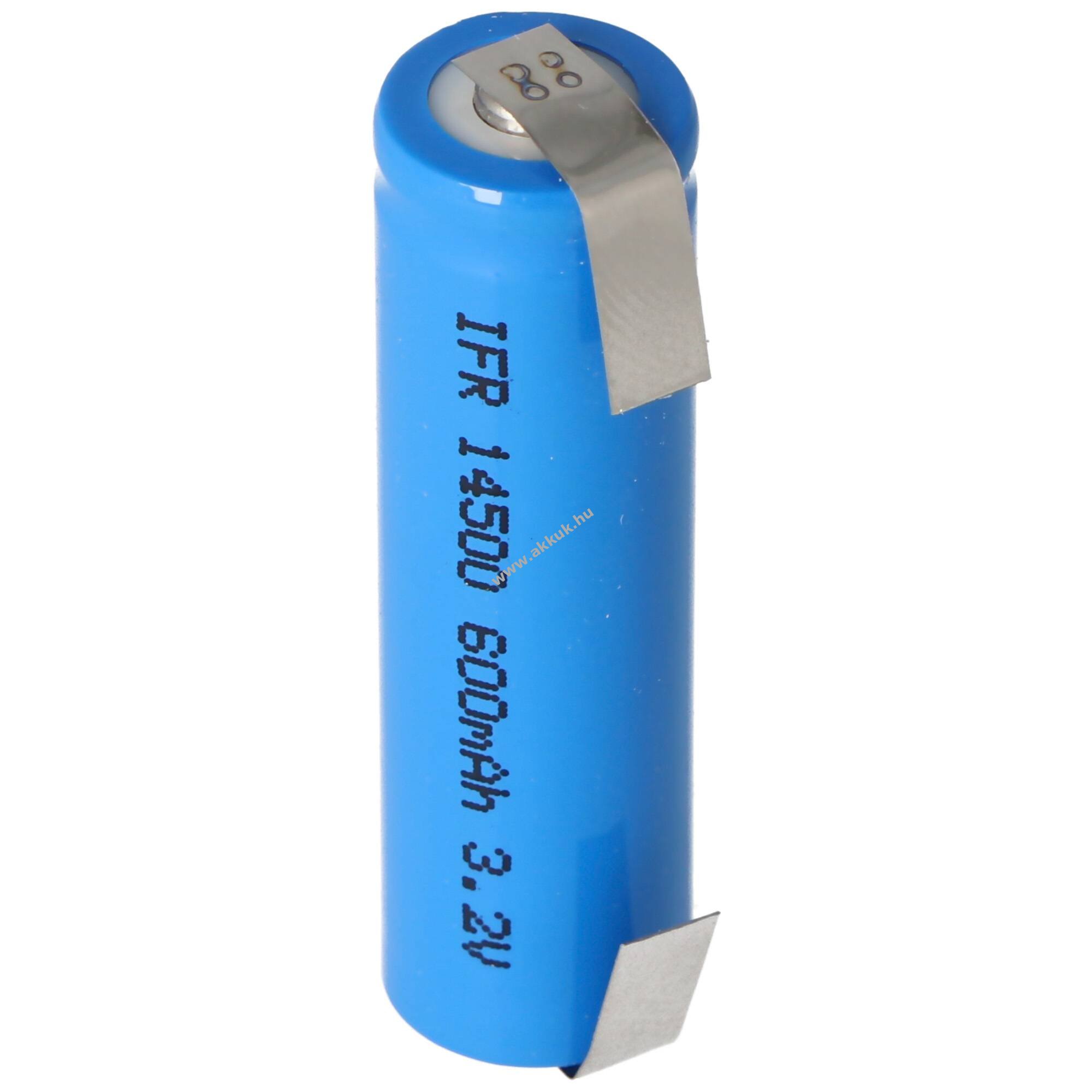 IFR 14500/AA Solar akku Lithium, 3.2V, 600mAh, LiFePo4, U füles