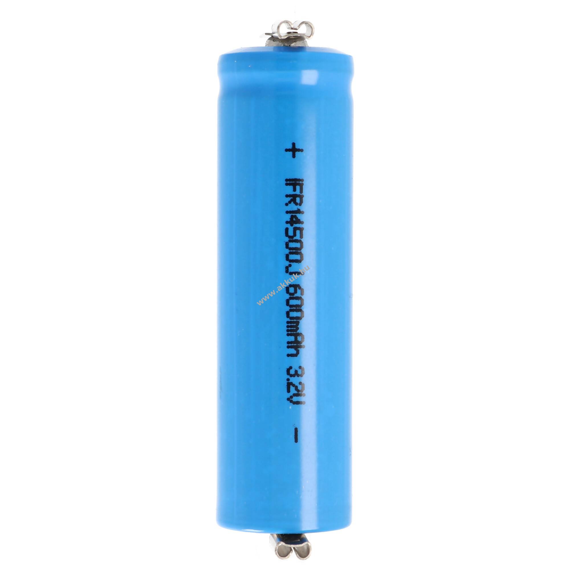 IFR 14500/AA Solar akku Lithium, 3.2V, 600mAh, LiFePo4, 2.8mm csatlakozóval