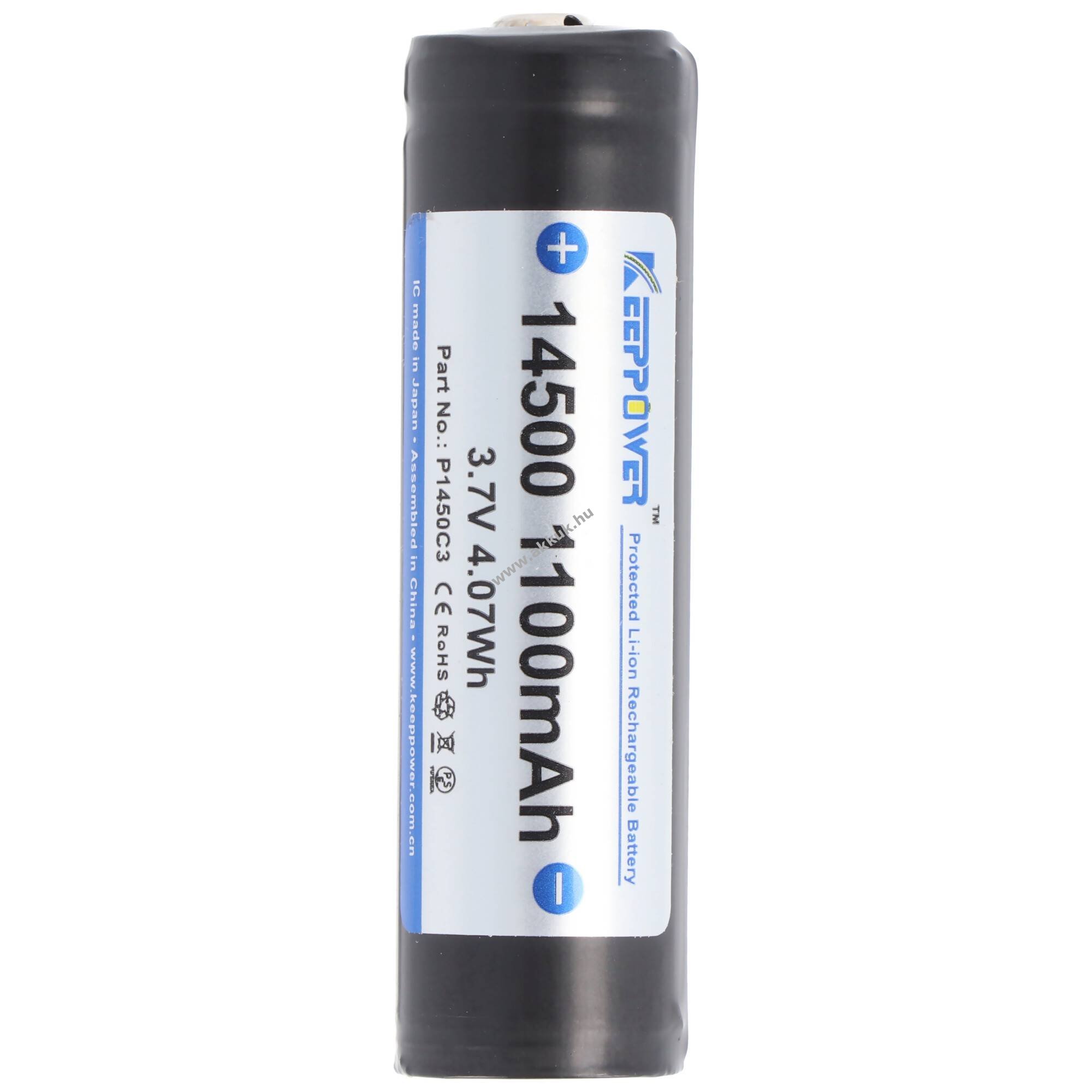Keeppower P1450C3 14500 akku 3,7V 1100mAh PCB védett Li-Ion - Kiárusítás