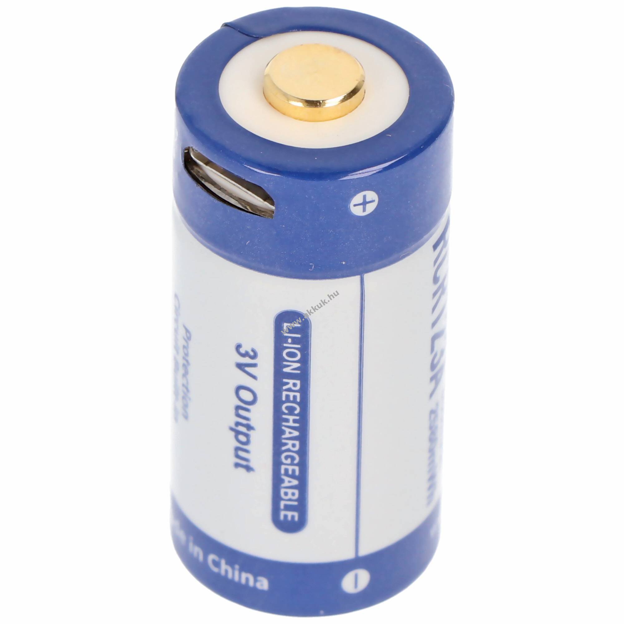 Keeppower RCR123A 16340 3V 880mAh akku micro USB töltés Li-Ion