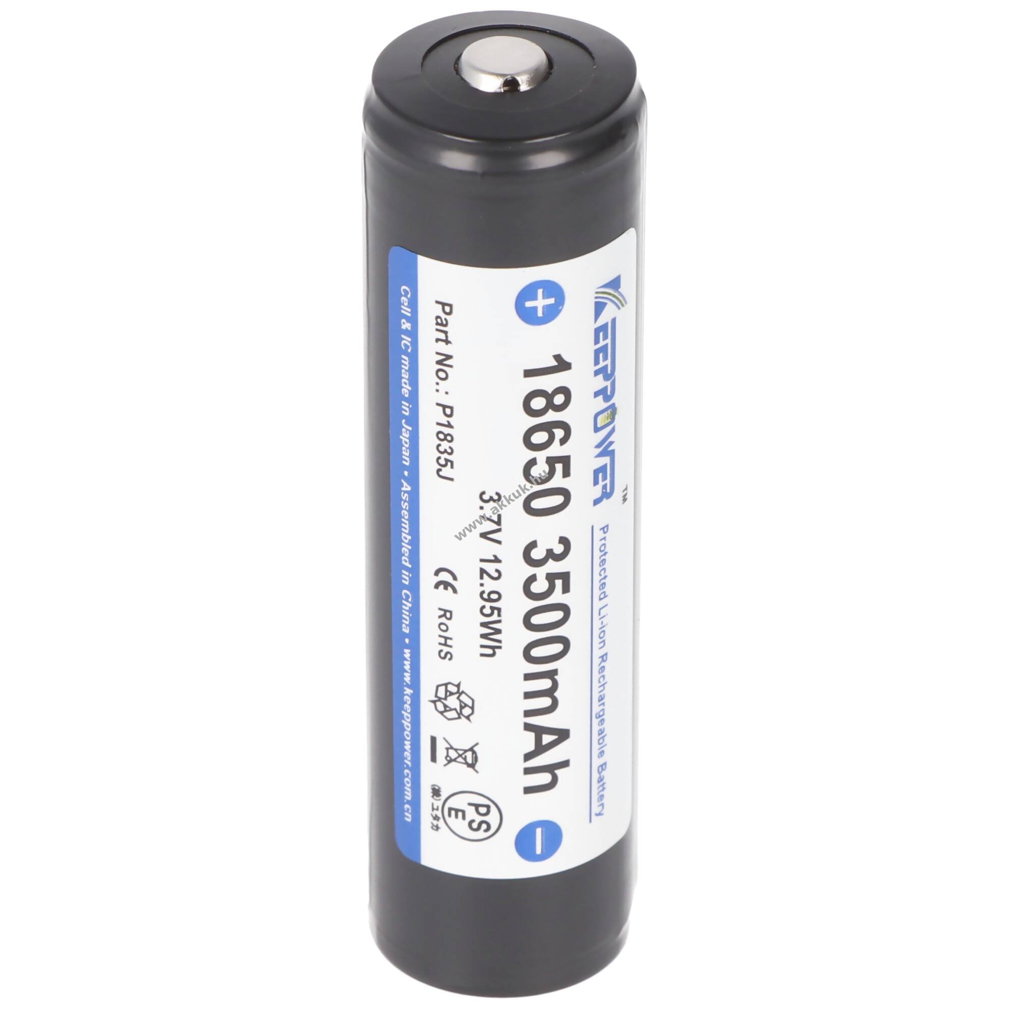 Keeppower 18650 NCR18650GA 3,7V 3500mAh akku PCB védett Li-Ion