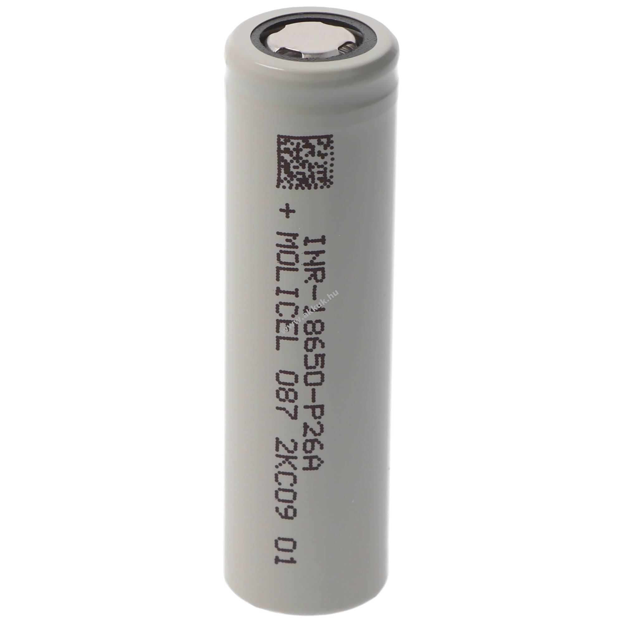 Molicel INR18650-P26A 2600mAh 35A Li-Ion akku védelmi elektronika nélküli