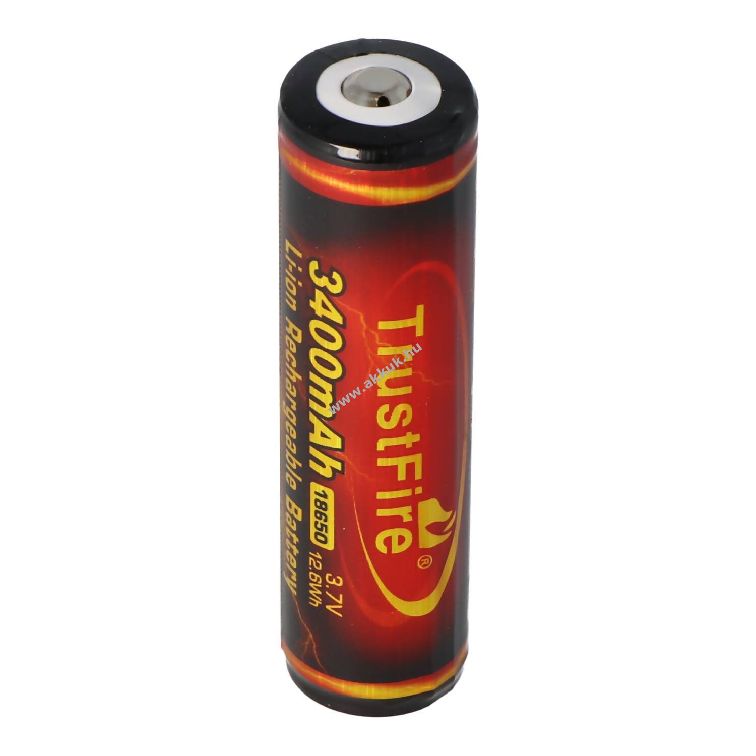Trustfire 18650 akku 3,6V-3,7V 3400mAh PCB védett Li-Ion
