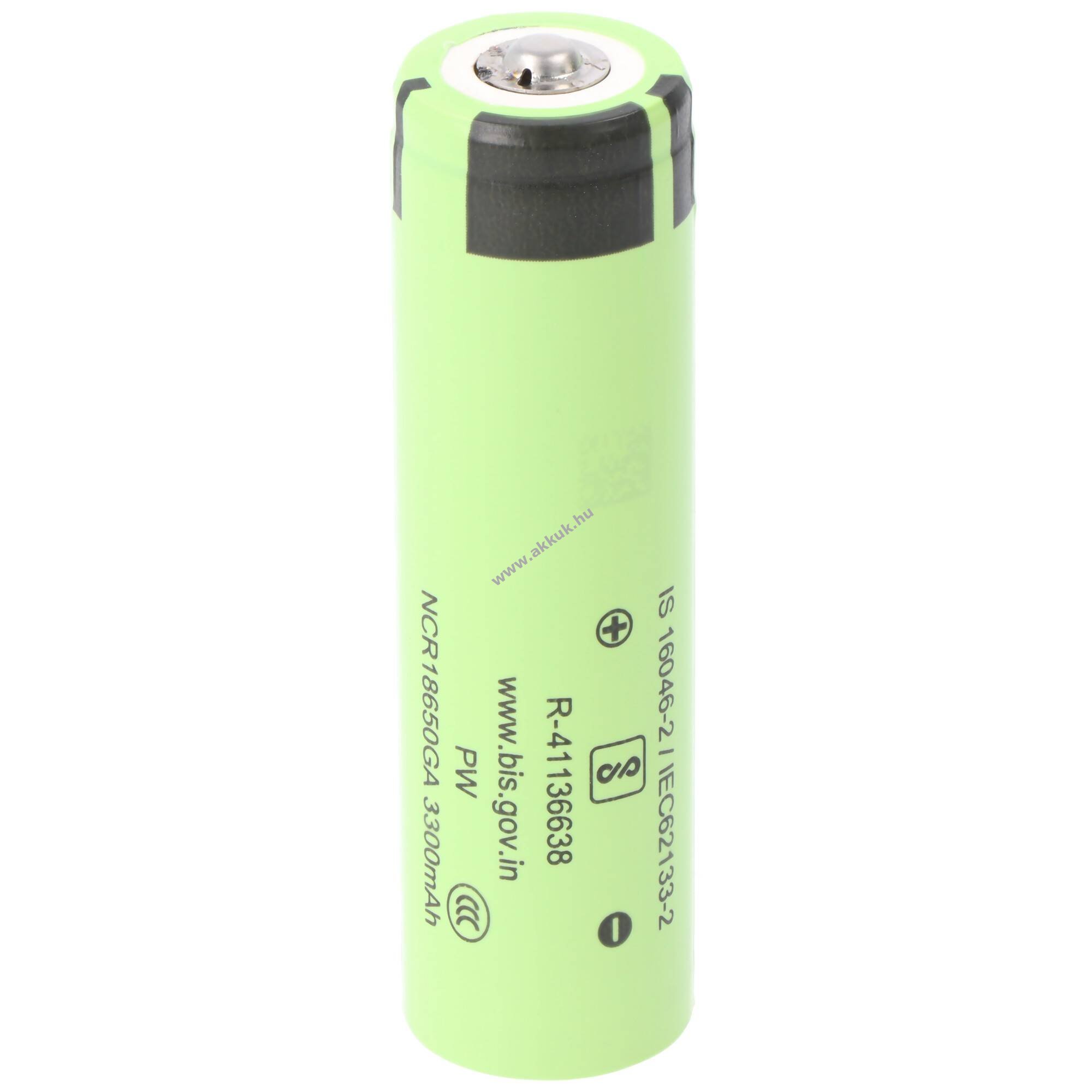Panasonic 18650 akku emelt plusz pólus védőáramkör nélküli 66,7x18,3mm Li-ion