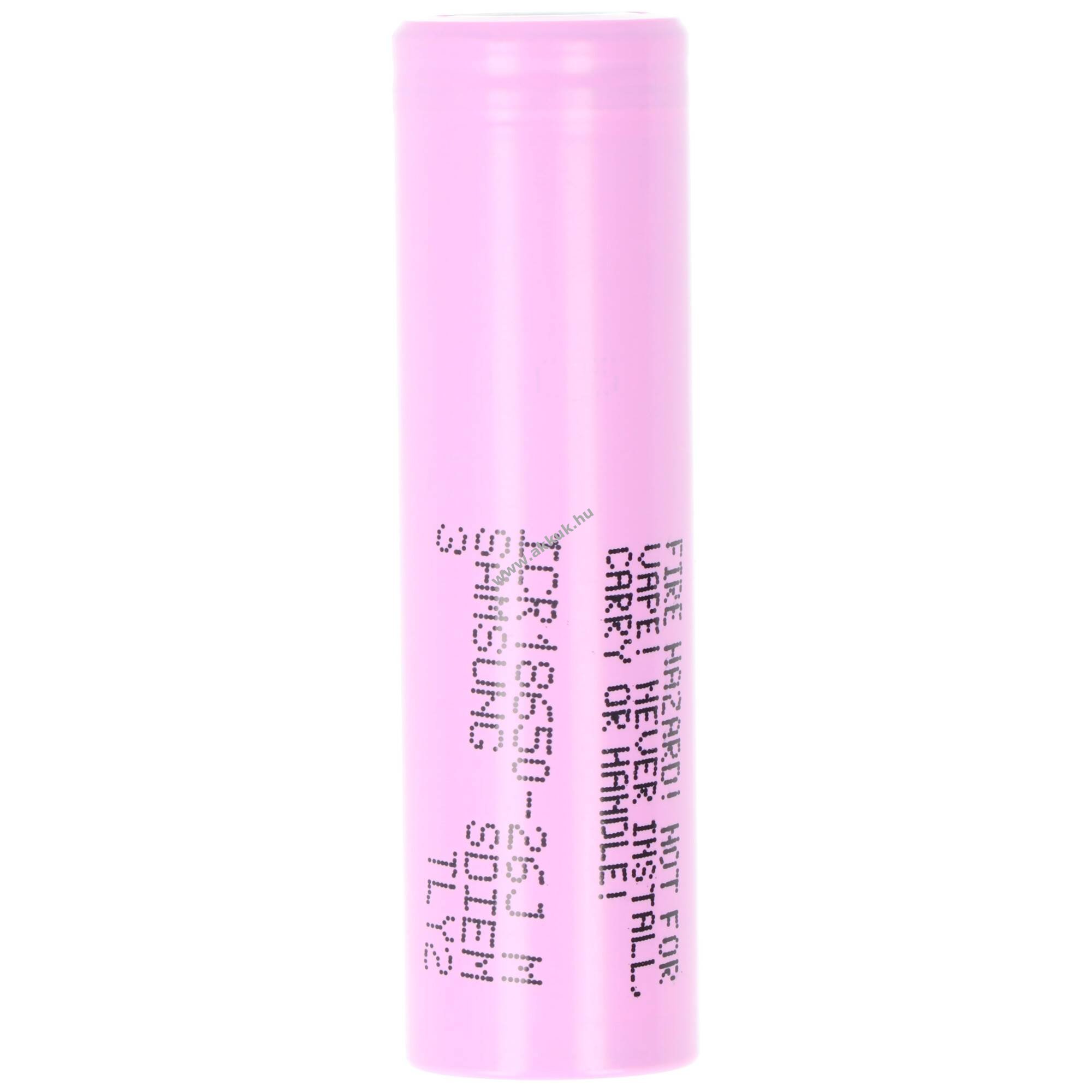 Samsung ICR18650-26J akku, 3.7V 2600mAh, Li-Ion védelmi elektronika nélkül