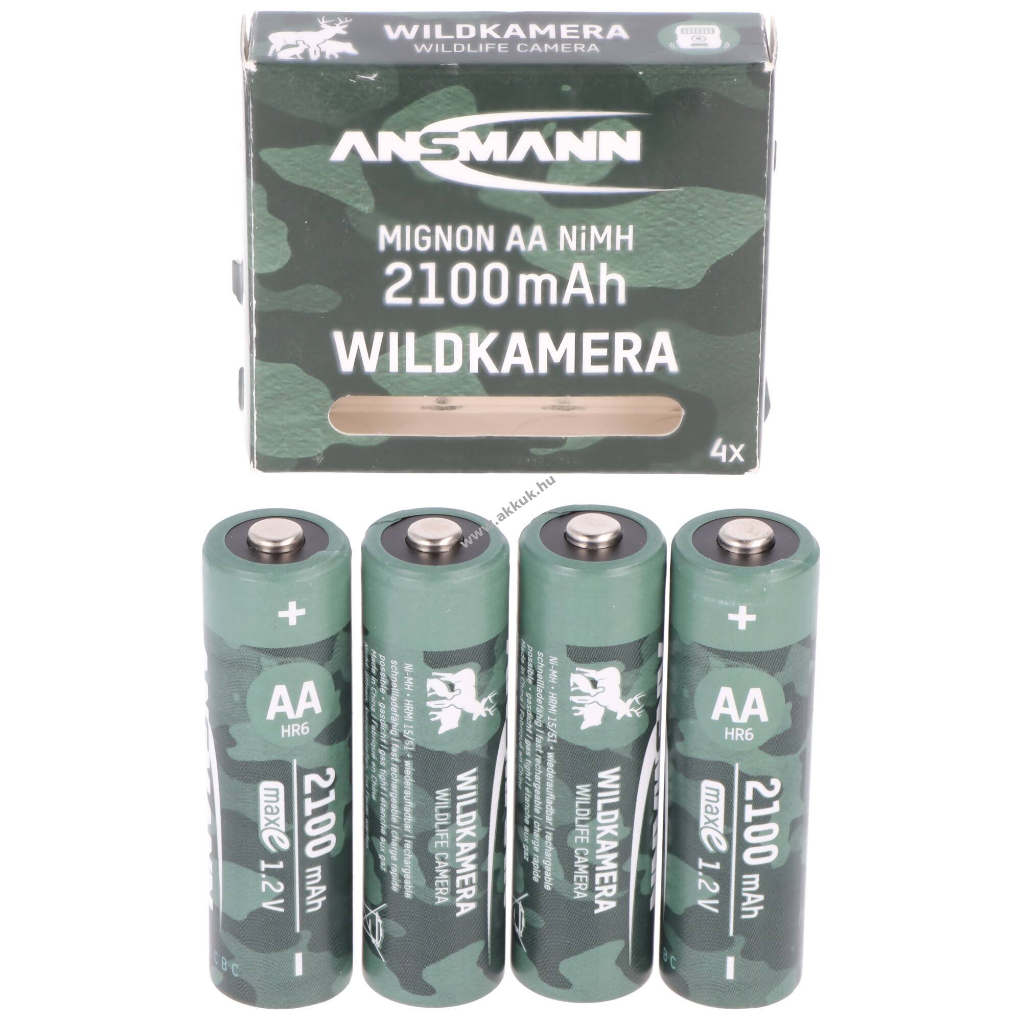 Ansmann maxE vadkamera AA Mignon ceruza akku 1.2V 2100mAh 4db/csomag NiMH - A készlet erejéig