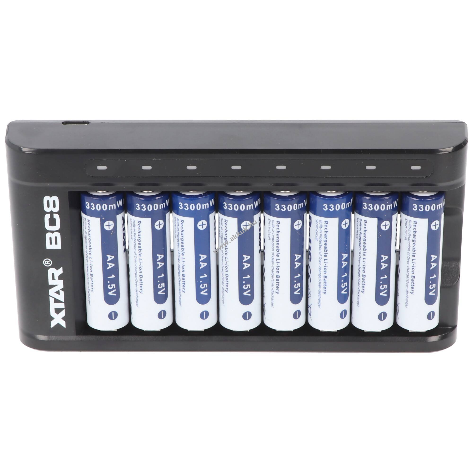 Xtar AA Mignon ceruza akku 1,5V 2000mAh 8db/csomag töltővel Li-ion