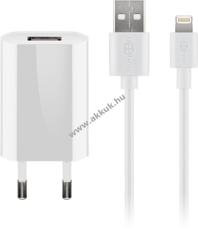 Goobay Apple Lightning töltõkészlet 1A fehér - Kiárusítás! - A készlet erejéig!