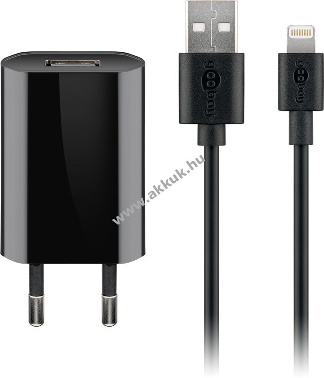 Goobay Apple Lightning töltõkészlet 1A fekete