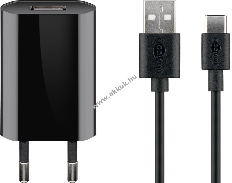 Goobay USB-C töltõkészlet 1A fekete - Kiárusítás!