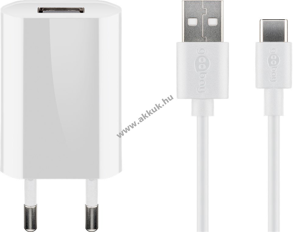 Goobay USB-C töltõkészlet 1A Fehér