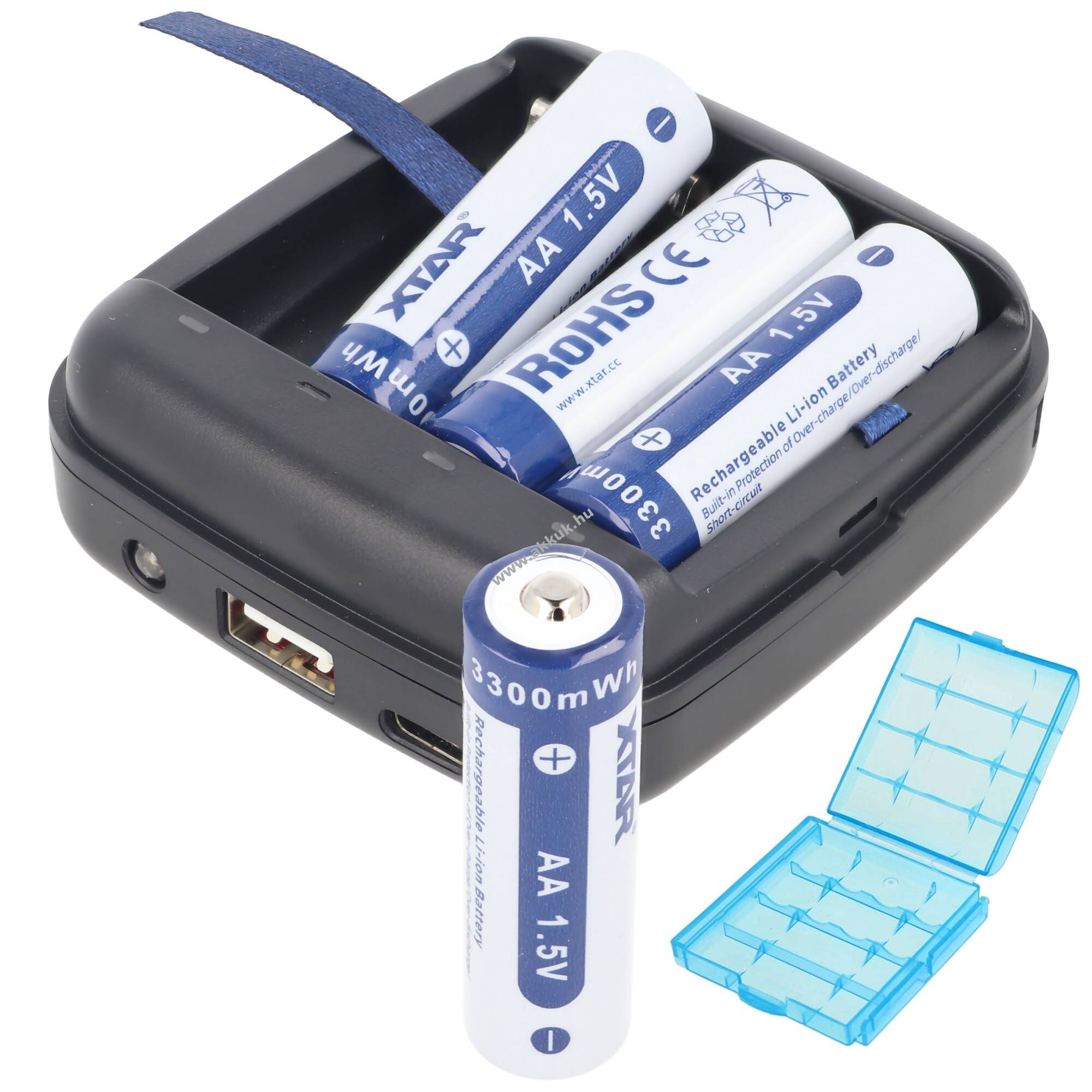 Xtar (AA) Li-Ion akku 2000mAh, 1.5V 4db/csomag + töltõ