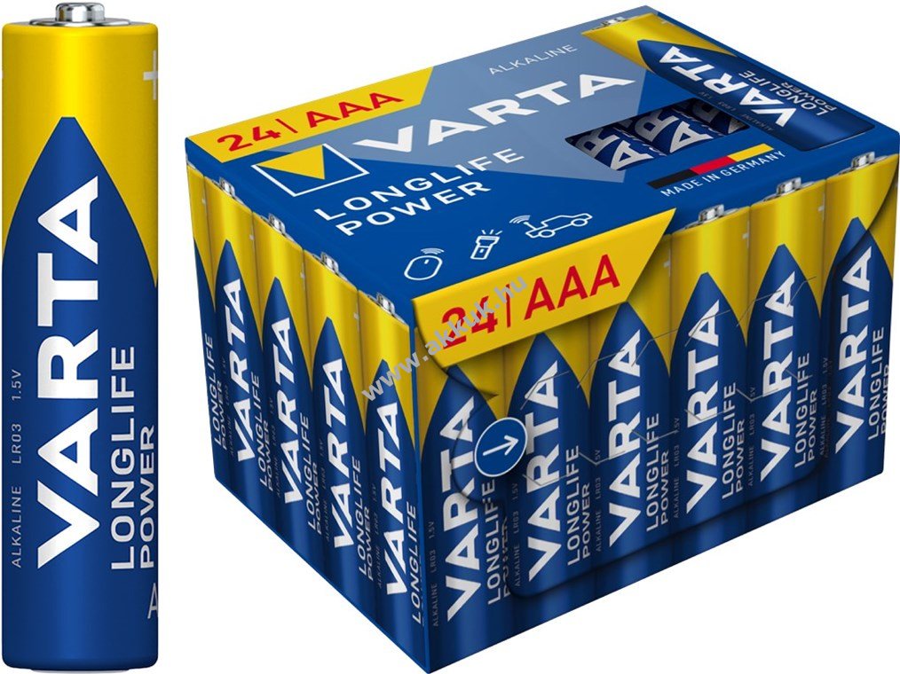 Varta Longlife Power 4903 LR03 AAA (mikro) elem 1,5V 24db/csomag alkáli-mangán