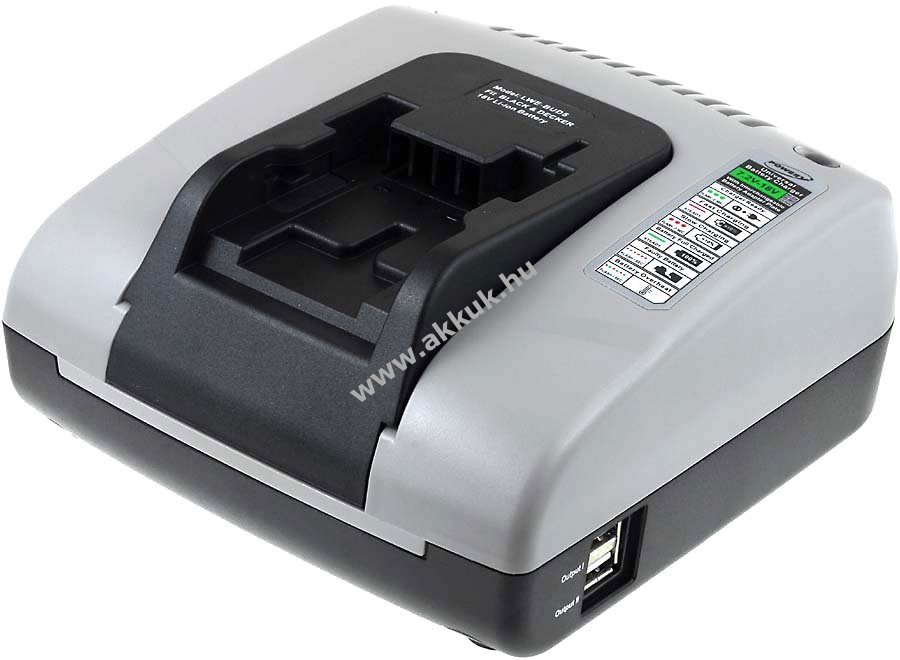 Powery akkutöltő USB kimenettel Black & Decker akkus fúrócsavarozó HP186F4L