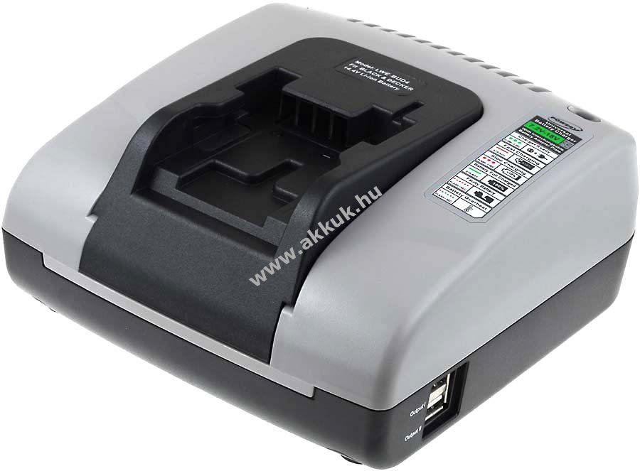 Powery akkutöltő USB kimenettel Black&Decker típus A1514L
