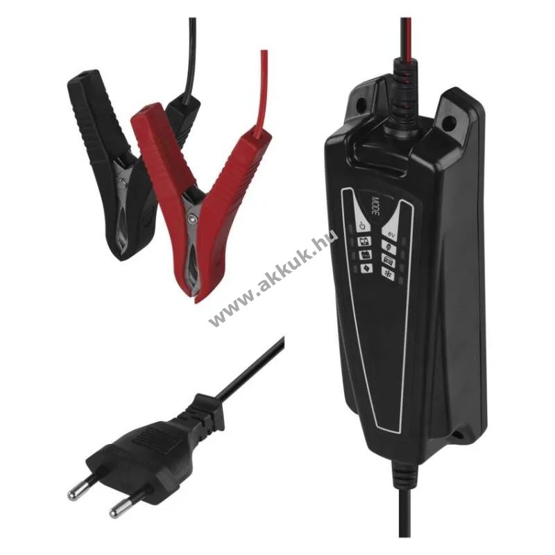 Autó akkumlátor töltő 6V/12V 1,2-120Ah EMOS típus EE04A (6V max 0,8A/12V max 4A) intelligens töltő