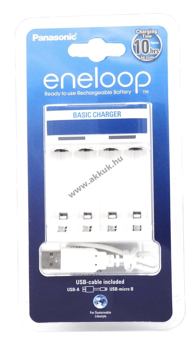 Panasonic eneloop akkutöltő BQ-CC61 + Micro-USB Kábel