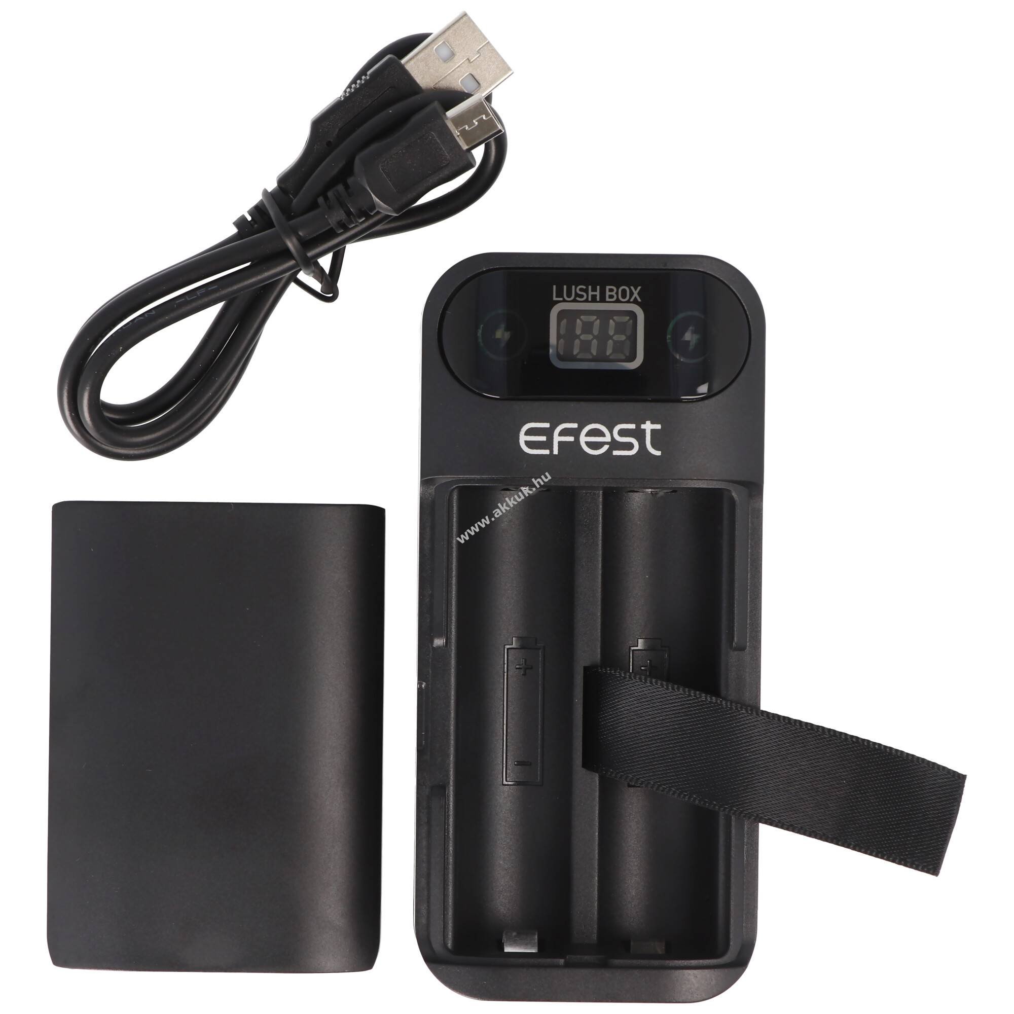 Efest 3in1 Powerbank és 18650 Li-ion töltő 3,6V-3,7V akkuk nélkül