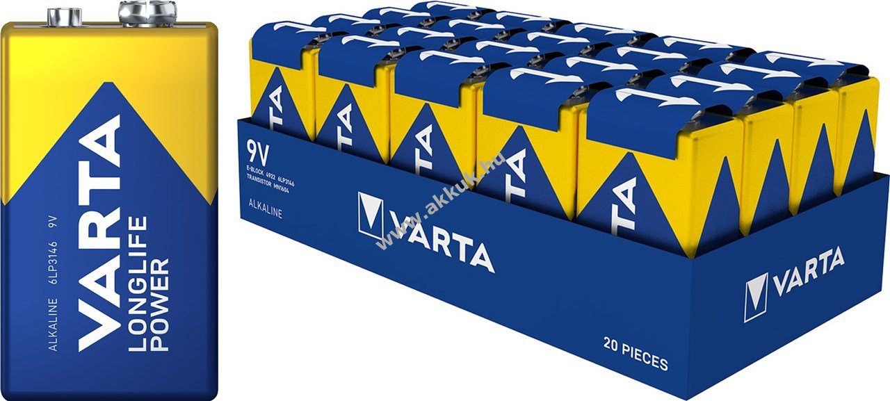 Varta Longlife 6LR61/6LP3146/9V Block elem 1db/csomag