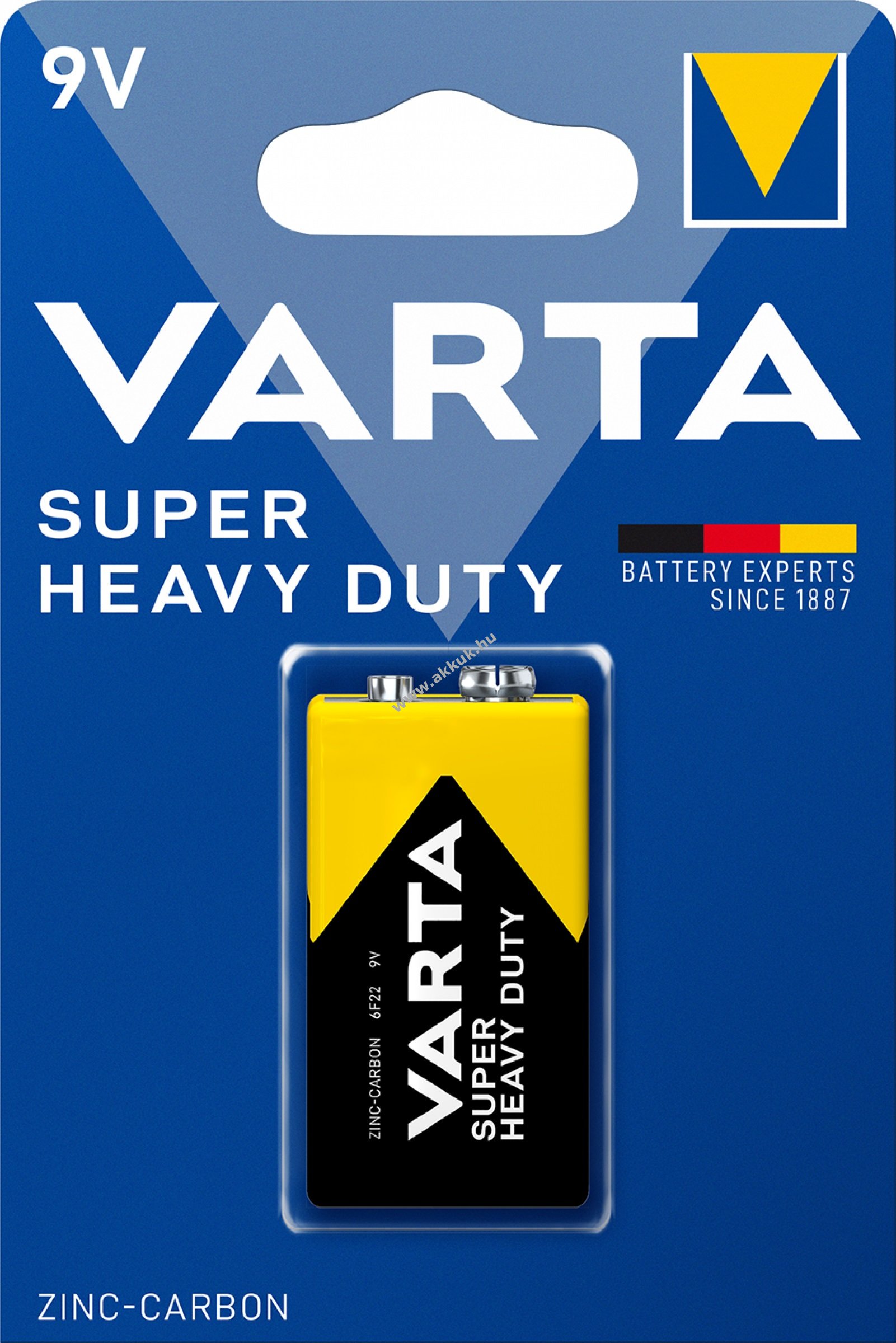 Varta elem Super heavy duty 2022, 02022, 9V Block, 6F22 9V 1db/csom.