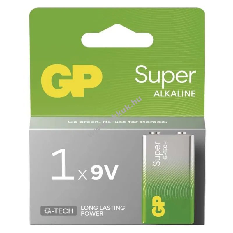 GP Super 9V Block elem 6LR61, 6LF22, 522, MN1604 1db/csomag - Kiárusítás
