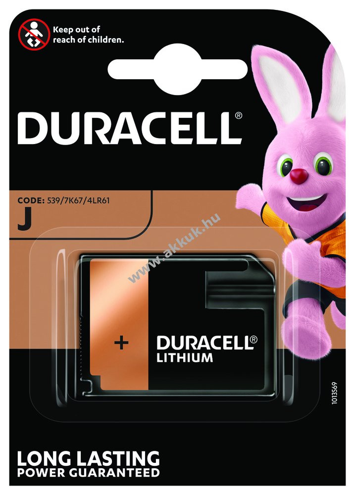 Duracell elem típus J 1db/csom.