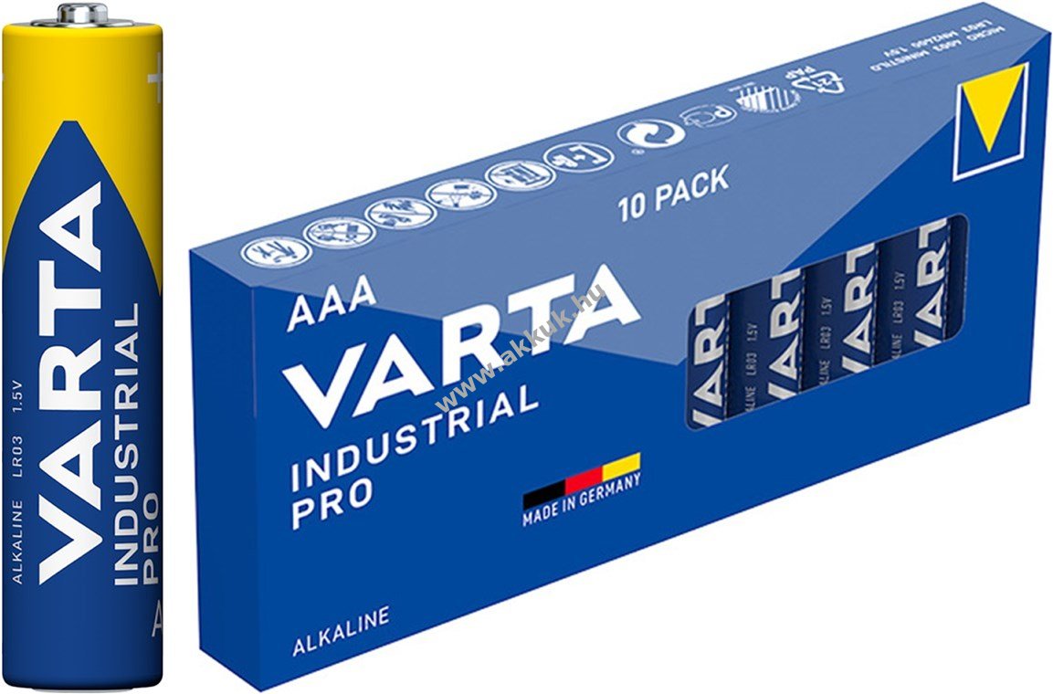 Varta Industrial ipari elem 4003 micro/mikró LR03 AAA 10db/csom.
