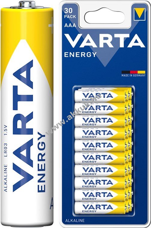 Varta Energy AAA (mikro) elem 1,5V 30db/csomag alkáli-mangán
