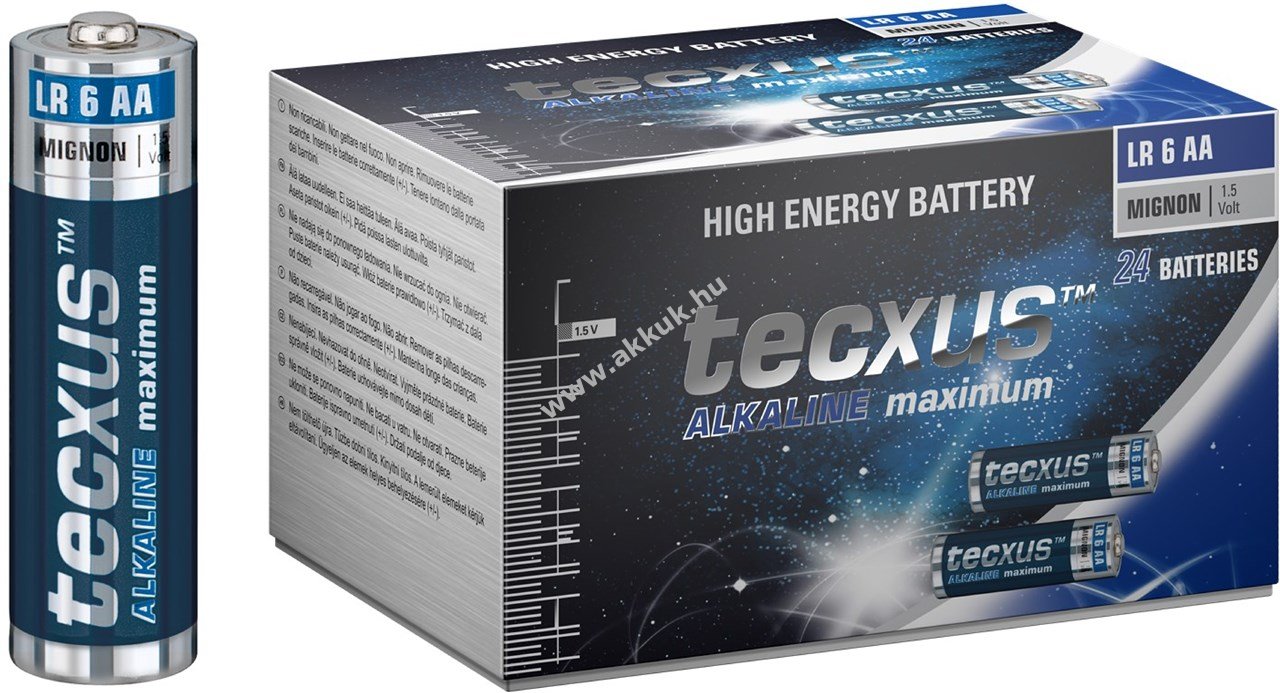 Tecxus alkáli ceruza elem AA, LR6, mignon, 24/csomag - Kiárusítás!
