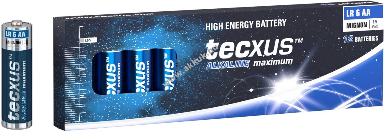 Tecxus alkáli ceruza elem AA, LR6, mignon, 1.5V 12db/csomag