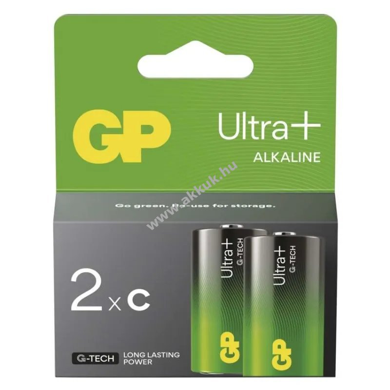 GP Ultra Plus Alkáli bébi elem LR14 (C) 2db/csomag - Kiárusítás