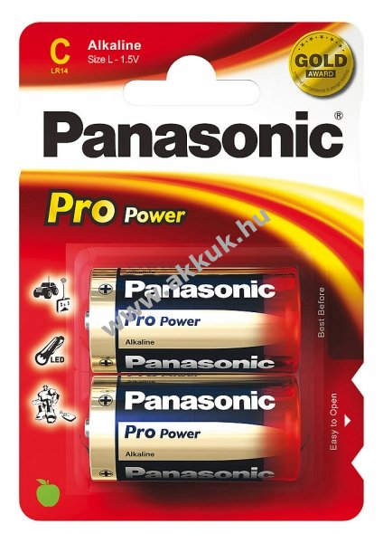 Panasonic Pro Power Gold Alkaline LR14. C. Baby,elem, 2db/csom - A készlet erejéig!