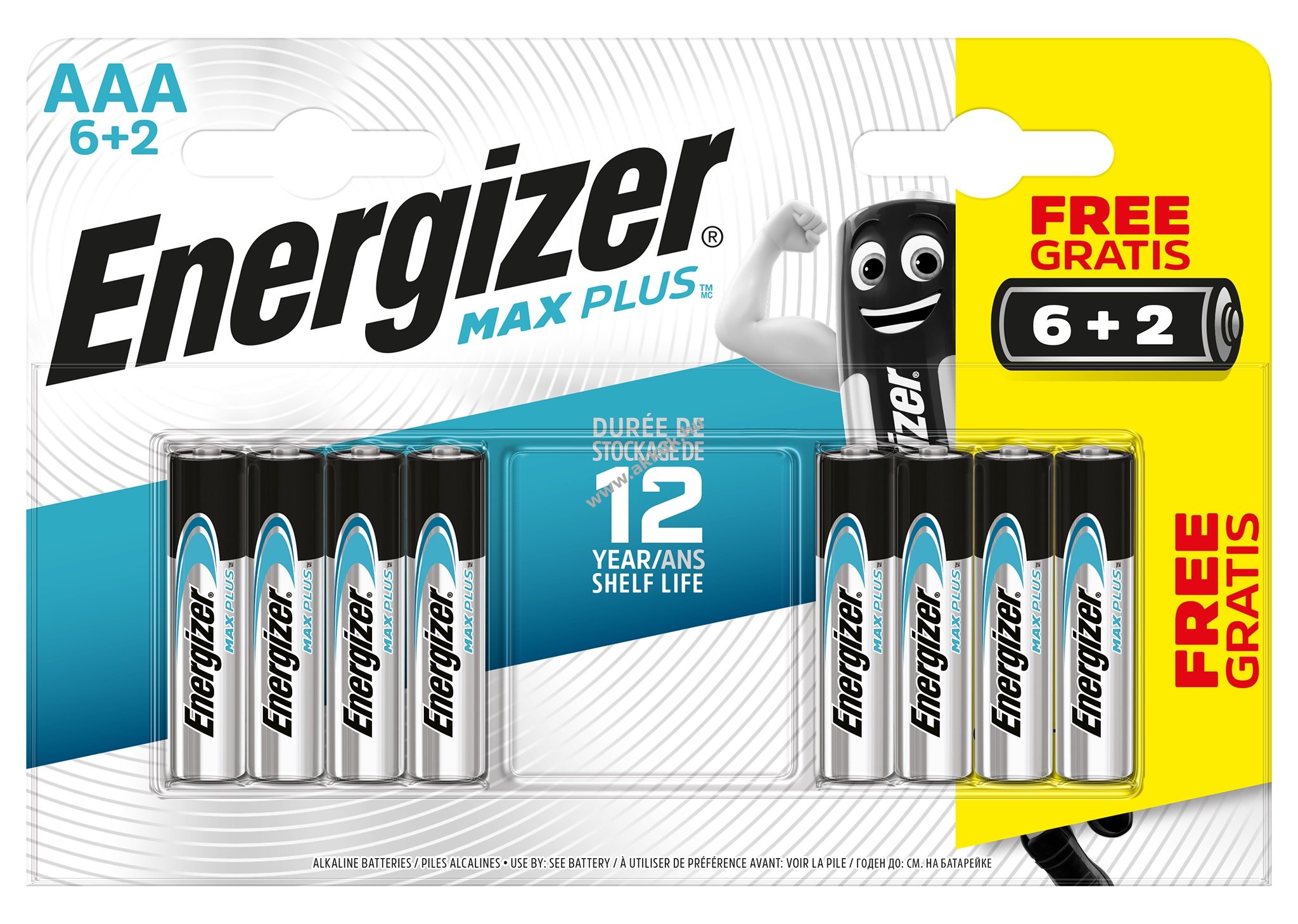 ENERGIZER MAX PLUS B8 6+2db AAA mikro elem E92