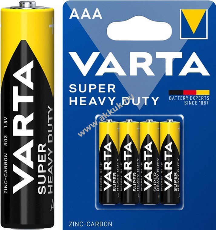 Varta Super Heavy Duty R03/AAA/Micro elem 1,5V (Szén-cink) 4db/csomag
