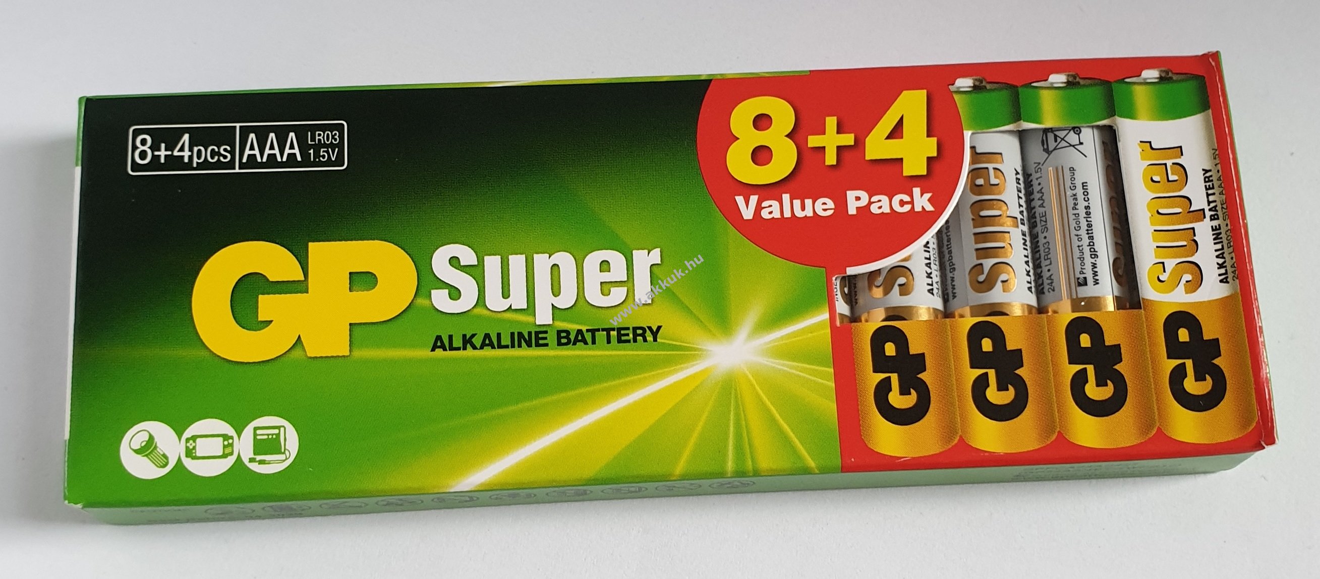 GP elem Super LR03 Micro AAA 12db/csom.