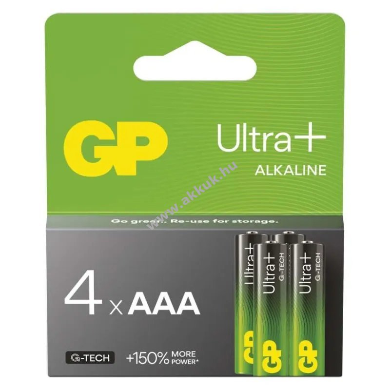 GP Ultra Plus alkáli elem, LR03, mikro, AAA 4db/csomag - Kiárusítás