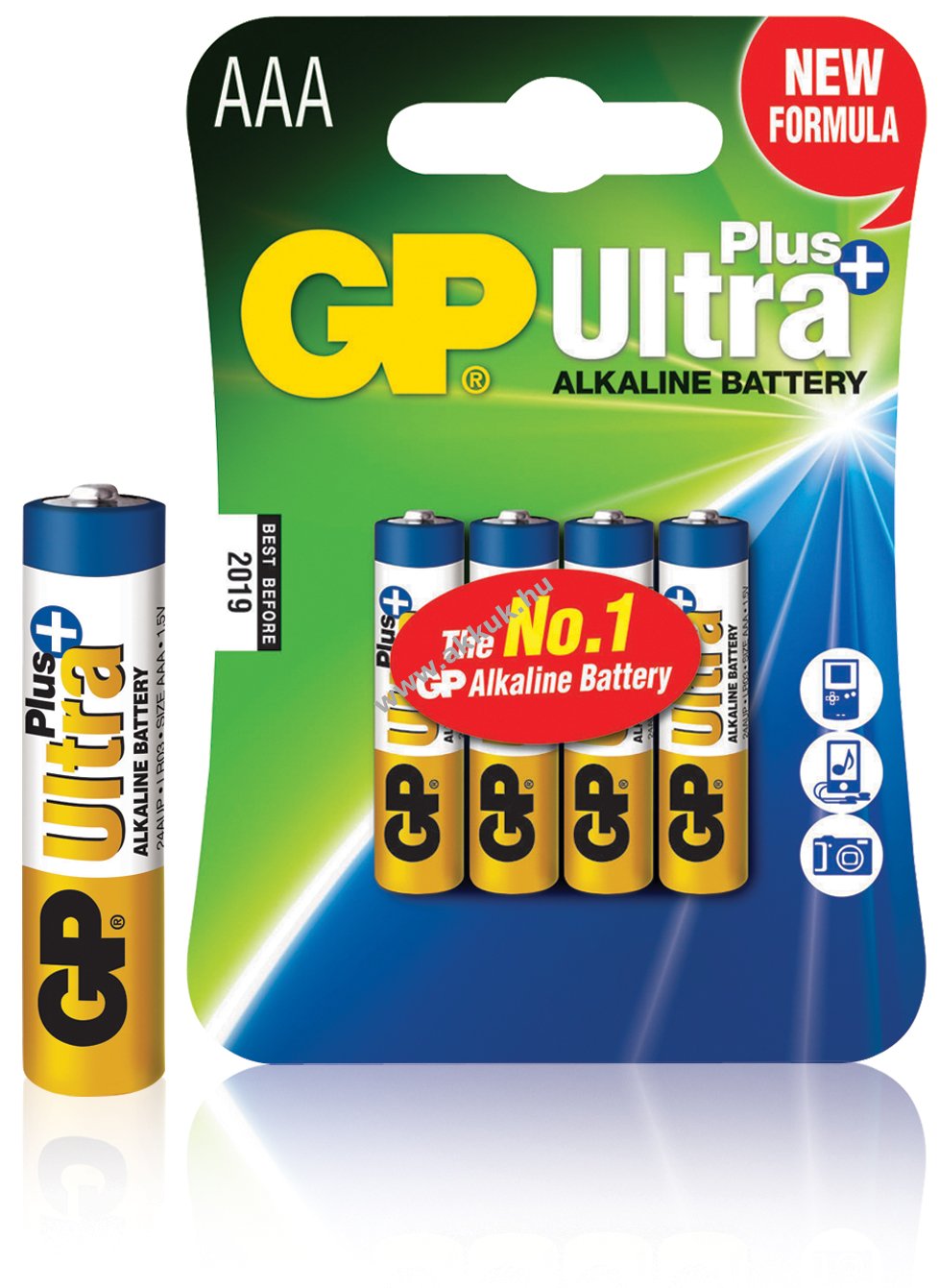 GP elem Ultra Plus LR03 Micro AAA 4db/csom.