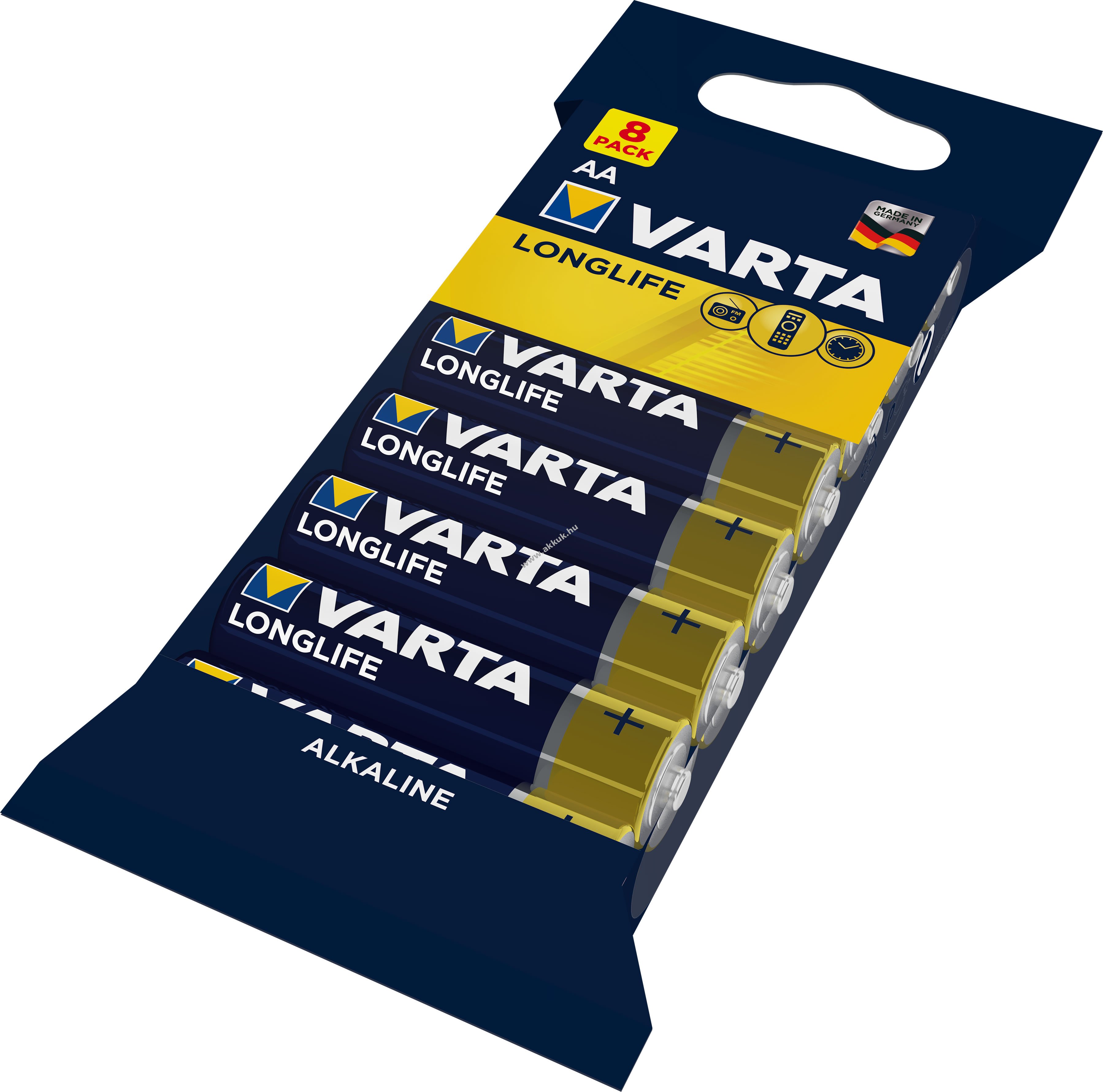 Varta Longlife Extra Alkaline LR06 Elem 8db/csom. Fóliás kiszerelés
