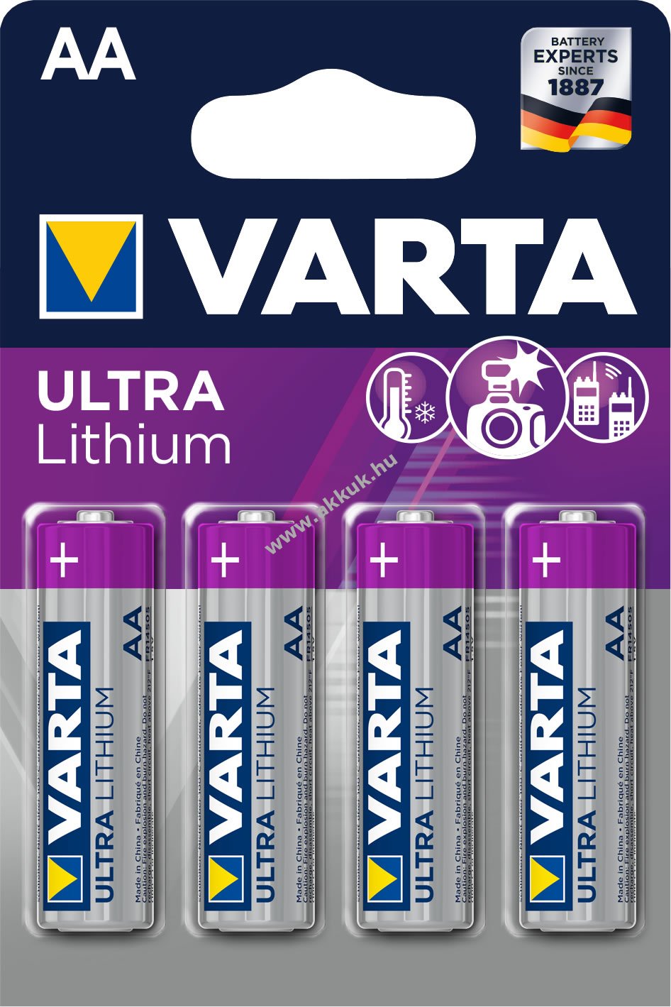 Varta Ultra Lithium 6106 Elem 4db/csom.