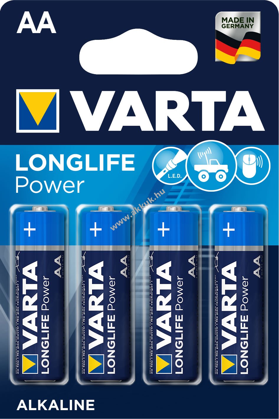 Varta Longlife Power / High Energy Alkaline alkáli elem típus AA 4db/csom.