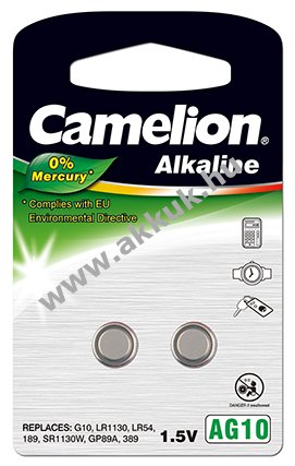 Camelion gombelem AG10/LR54/V10GA/189/389 2db/csom.