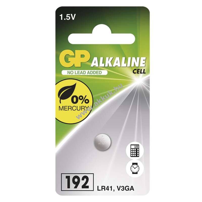 GP Alkáli gombelem LR41 (192) 1db/csomag