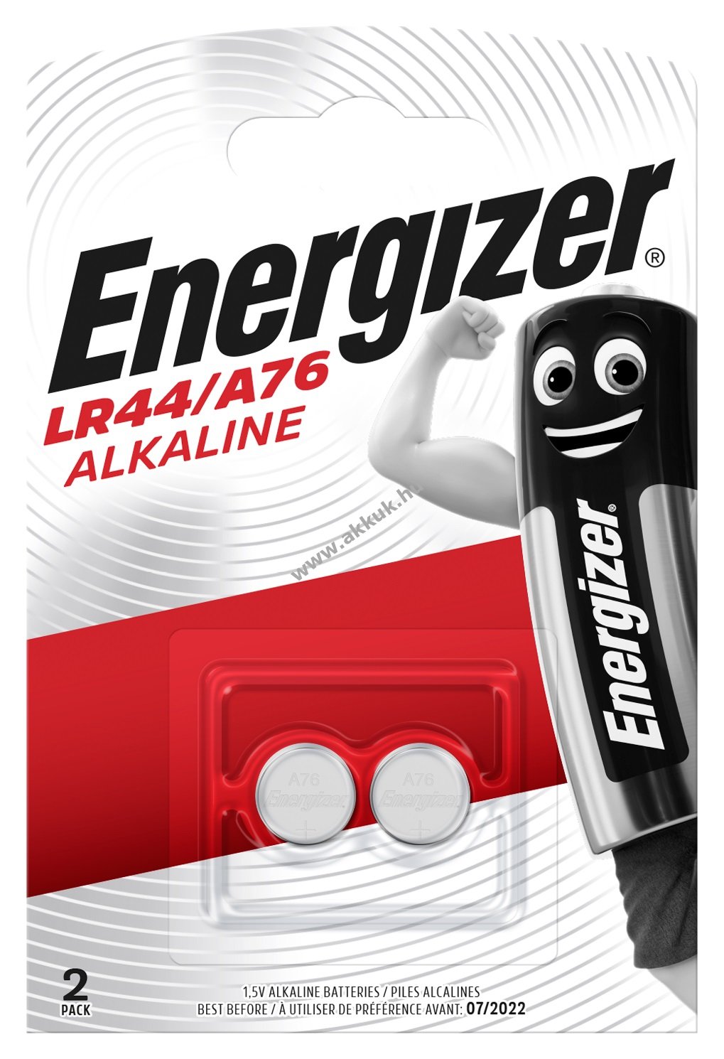 ENERGIZER LR44 / A76 gomelem alkáli 2db/csom