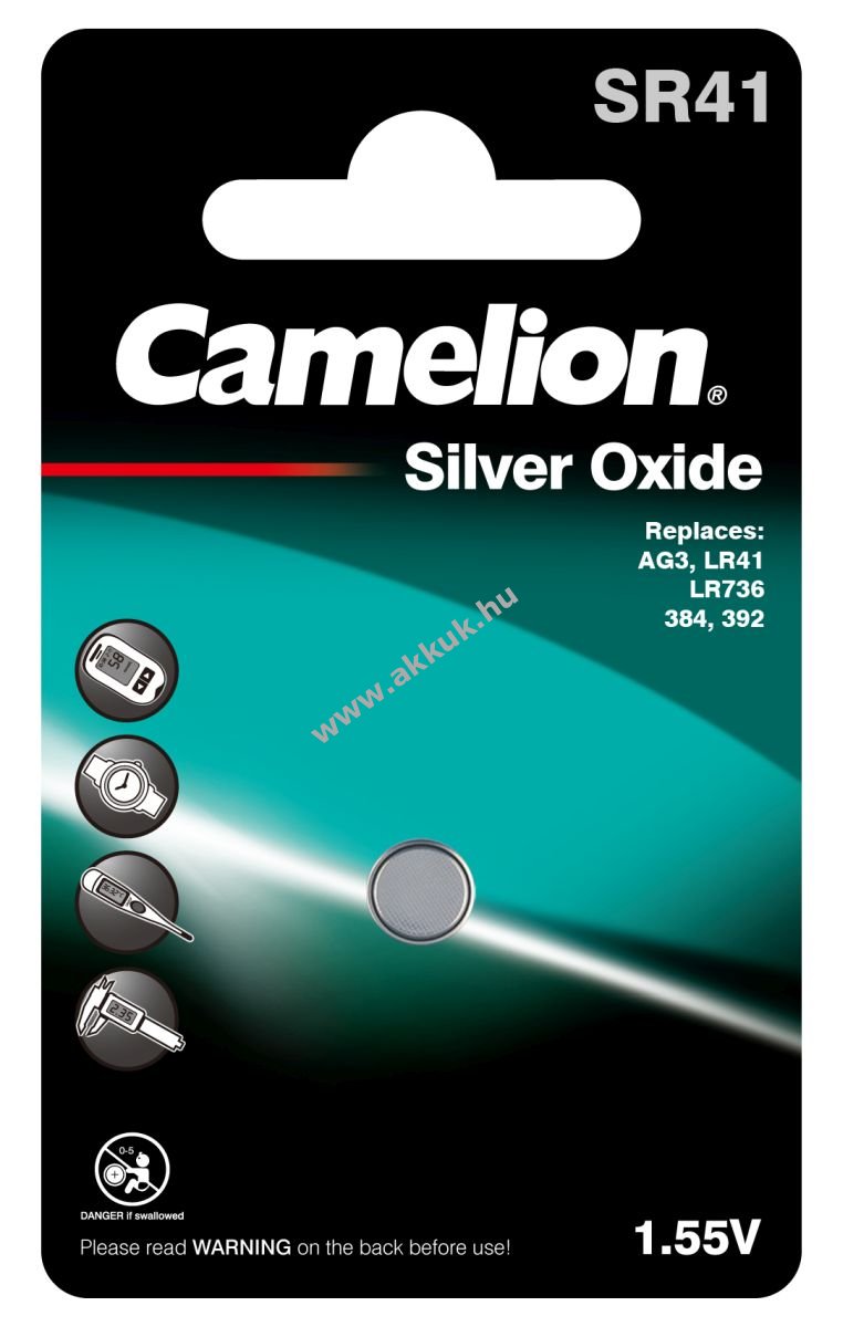 Camelion óra és számológép elem SR41/SR41W / G3 / 392/192 / LR41 1db/csom.