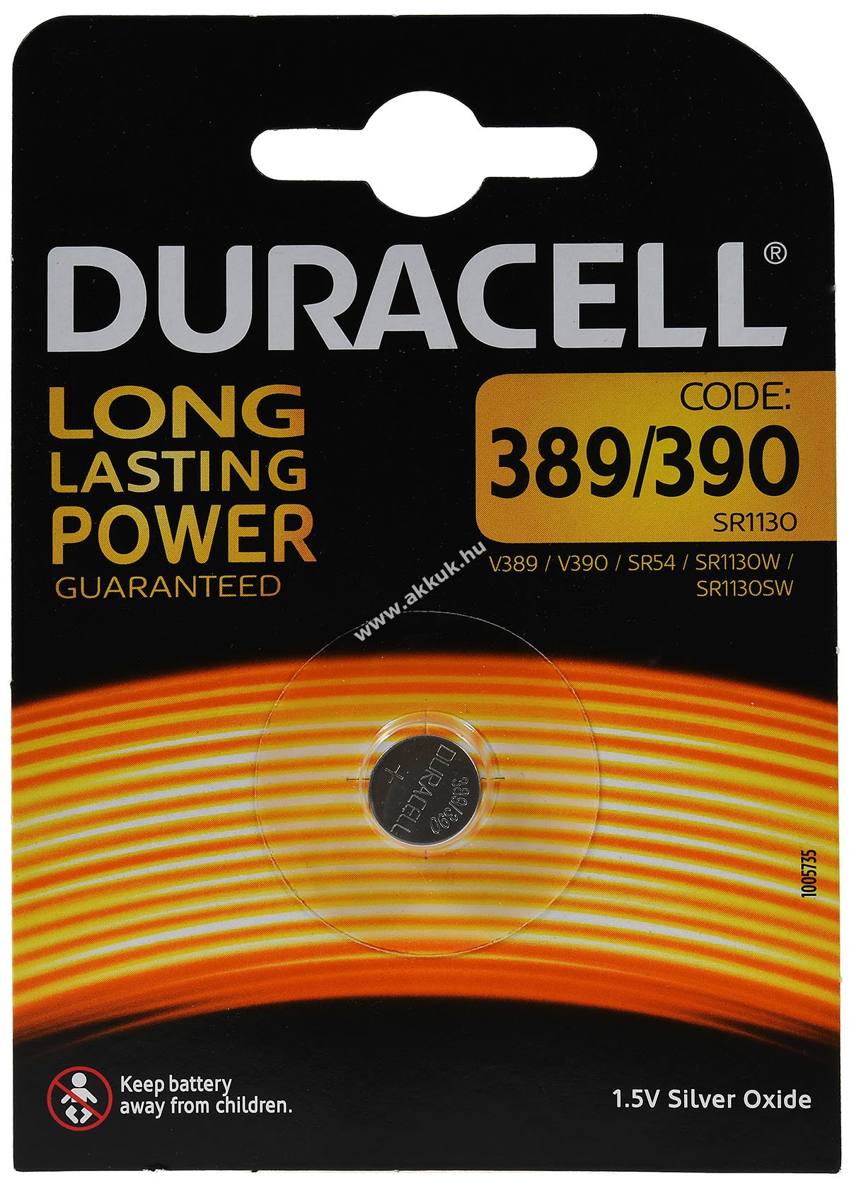 Duracell gombelem típus 390 1db/csom.