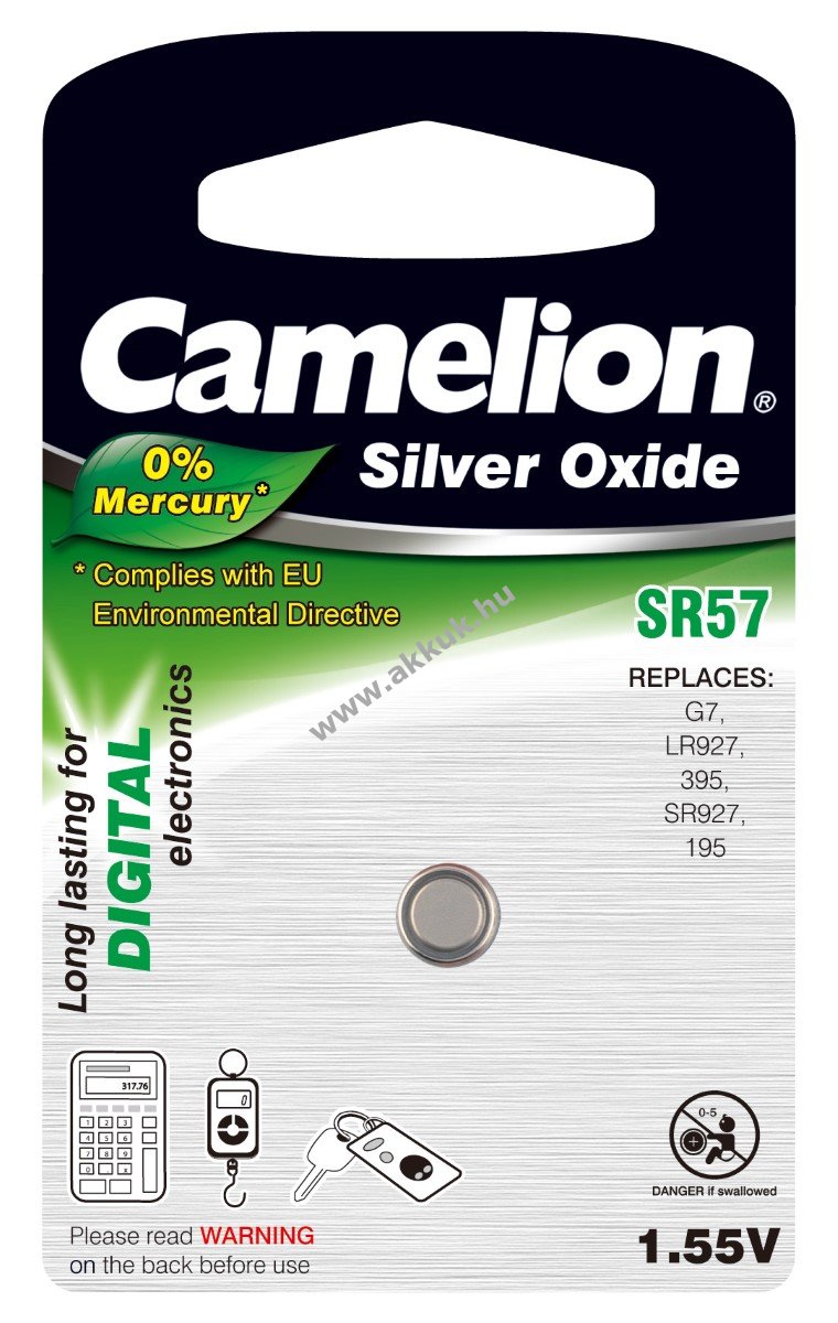 Camelion gombelem, óraelem SR57/R57W/G7/LR927/395/SR927/195 1db/csom.